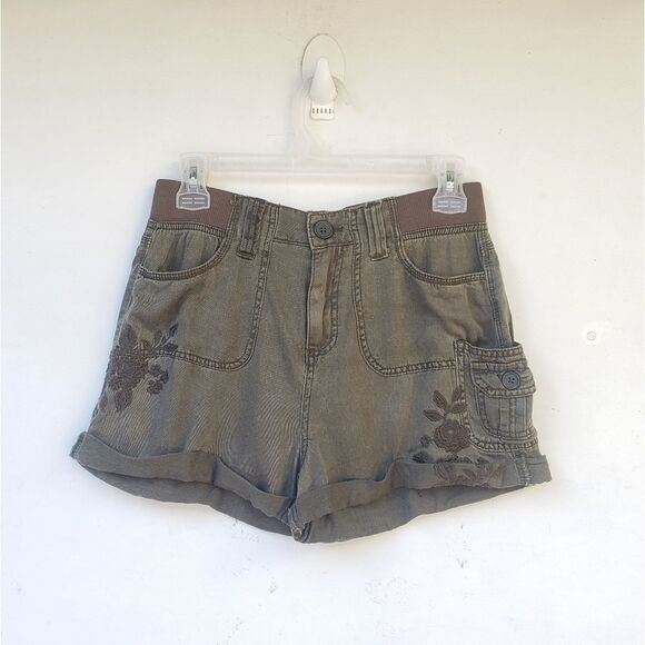 Shorts Boho XS Imbrodery Green Pants New - Picture 7 of 8